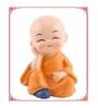 (Pack of 4) Monks Buddha Polyresin Religious Idol (Multicolor)