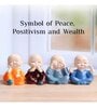 (Pack of 4) Monks Buddha Polyresin Religious Idol (Multicolor)