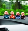 (Pack of 4) Monks Buddha Polyresin Religious Idol (Multicolor)