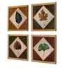 (Pack Of 4) Multicolour Canvas Beautiful Botanical Wall Art Panels