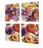 (Pack Of 4) Multicolour Canvas Floral Painting Wall Art Panels