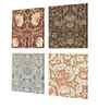 (Pack Of 4) Multicolour Canvas Floral Pattern Wall Art Panels