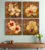 (Pack Of 4) Multicolour Canvas Orchids Flora Wall Art Panels