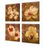 (Pack Of 4) Multicolour Canvas Orchids Flora Wall Art Panels