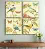 (Pack Of 4) Multicolour Canvas Uniqe Bird Wall Art Panels