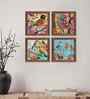 (Pack Of 4) Multicolour Fibre Beautiful Botanical Wall Art Panels