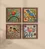 (Pack Of 4) Multicolour Fibre Colorful Birds Wall Art Panels