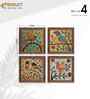 (Pack Of 4) Multicolour Fibre Colorful Birds Wall Art Panels