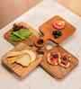 Brown Acacia Wood Rustic Charm River Loop Serving Board (Pack of 4)