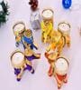 (Pack of 5) Assorted Elephant Resin T- Light Holders (Multicolour)