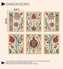 (Pack Of 6) Multicolor Fibre Floral Turkish Wall Art Panels
