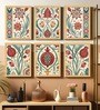 (Pack Of 6) Multicolor Fibre Floral Turkish Wall Art Panels