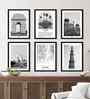 (Pack Of 6) White Fibre Home Decorative Wall Art Panels
