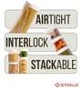 (Pack of 8) Stack & Lock Round Containers