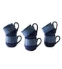 "Polka Dots" studio glazed ceramic tea/coffee mug set(Set of 6)