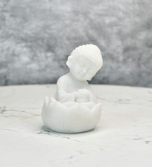 Resting Baby Monk Marble Showpiece