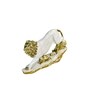 White And Golden Resin Leaping Lion
