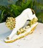 White And Golden Resin Leaping Lion