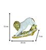 White And Golden Resin Leaping Lion