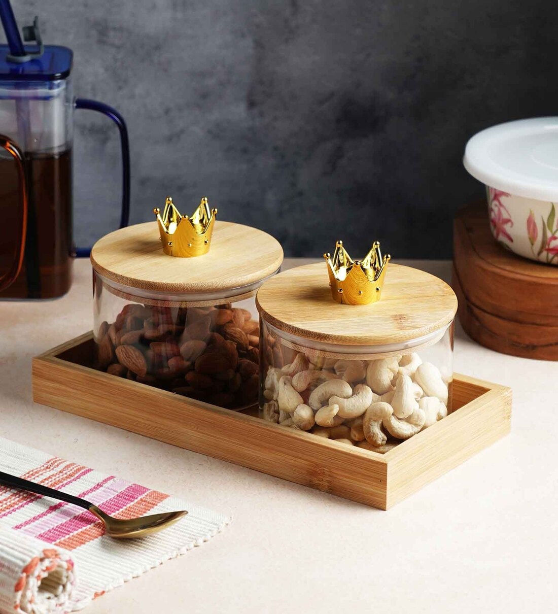 Buy (Set of 2) 400ml Dry Fruit Glass Serving Bowl Bowls with