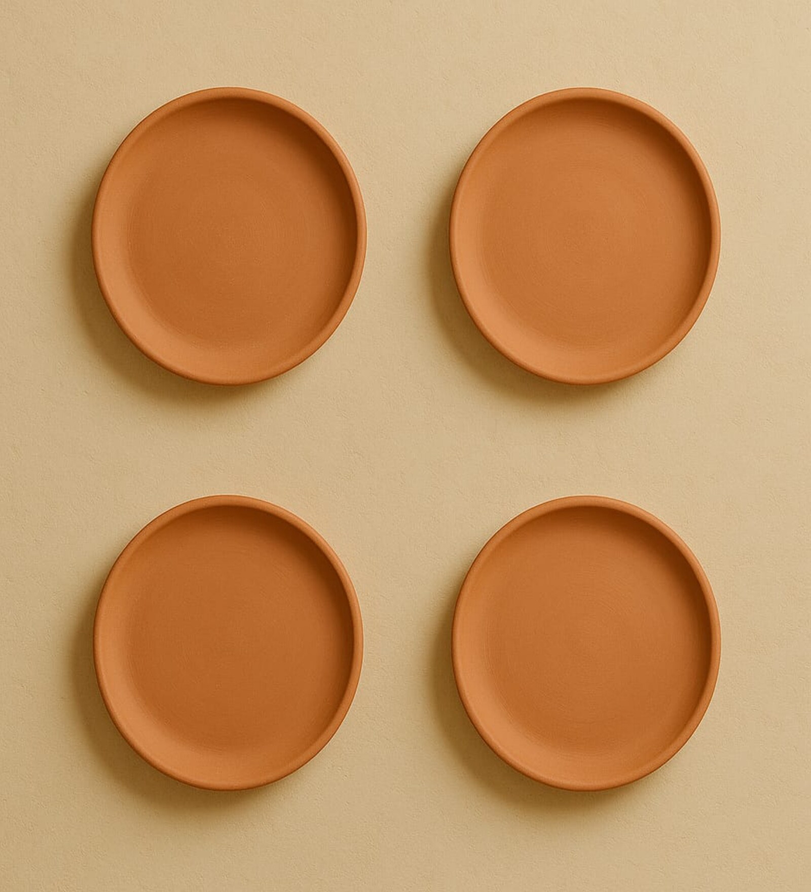 (Set  Of  4 )Terracotta Wallplate 11 Inches