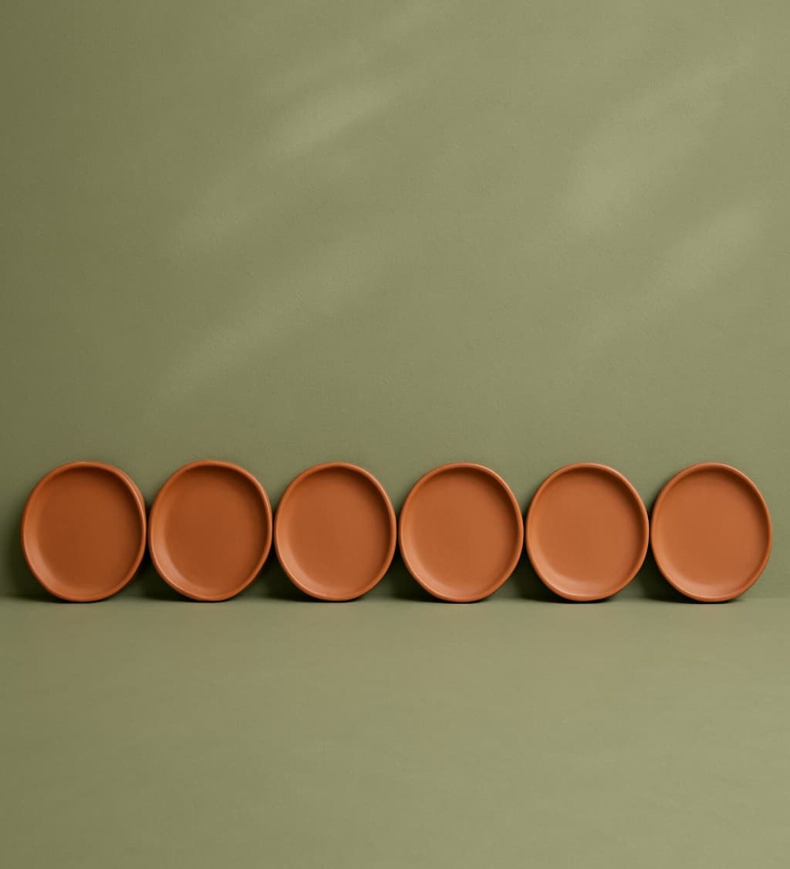 (Set  Of  6 )Terracotta Wallplate 8 Inches