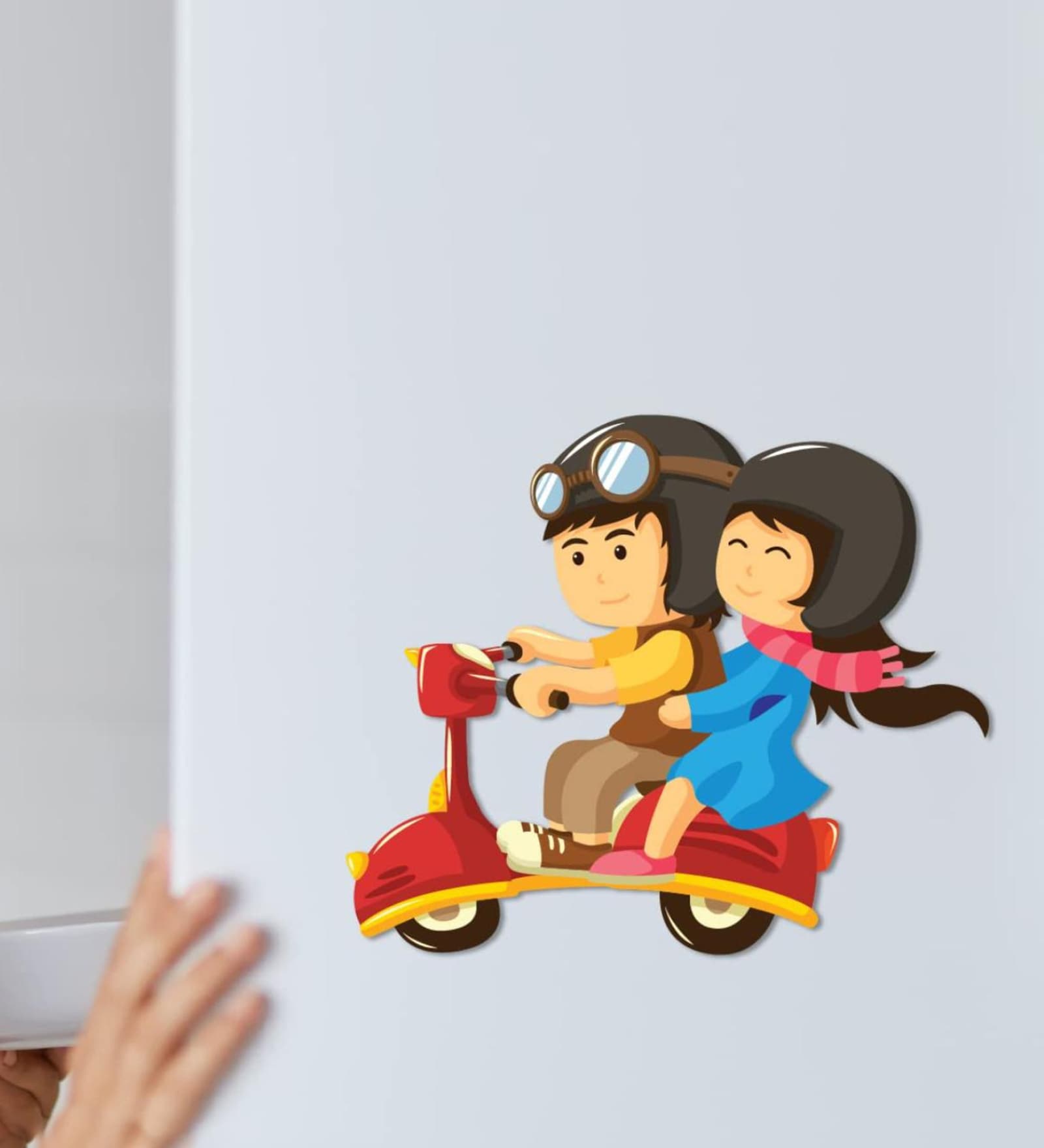 Couple Scooter Ride Fridge Magnet