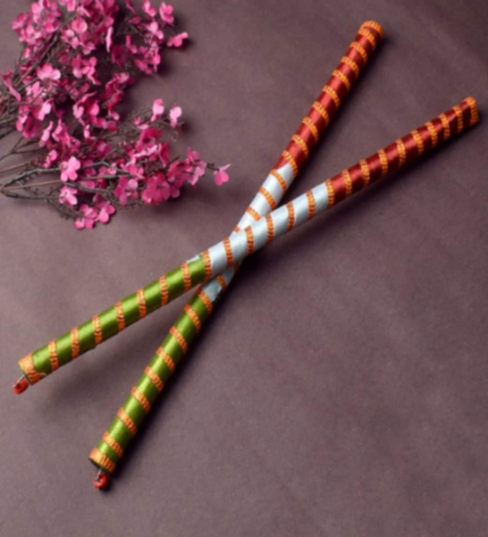 (Set of 2) 15 Inch Assorted Dandiya Stick