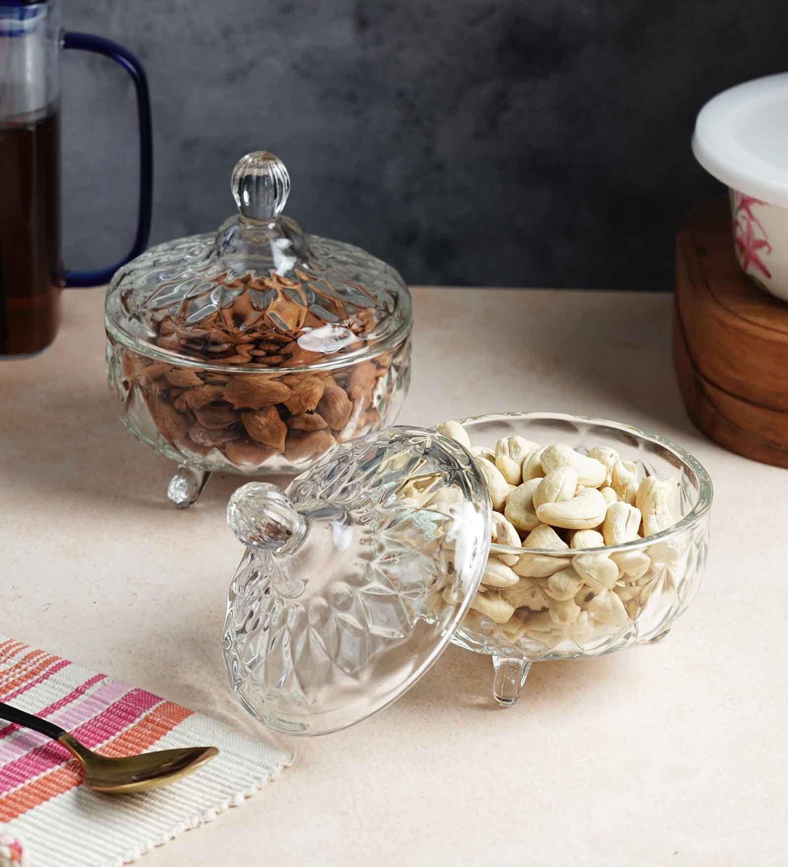(Set of 2) 200ml Bricked Shaped Glass Dinner Bowl