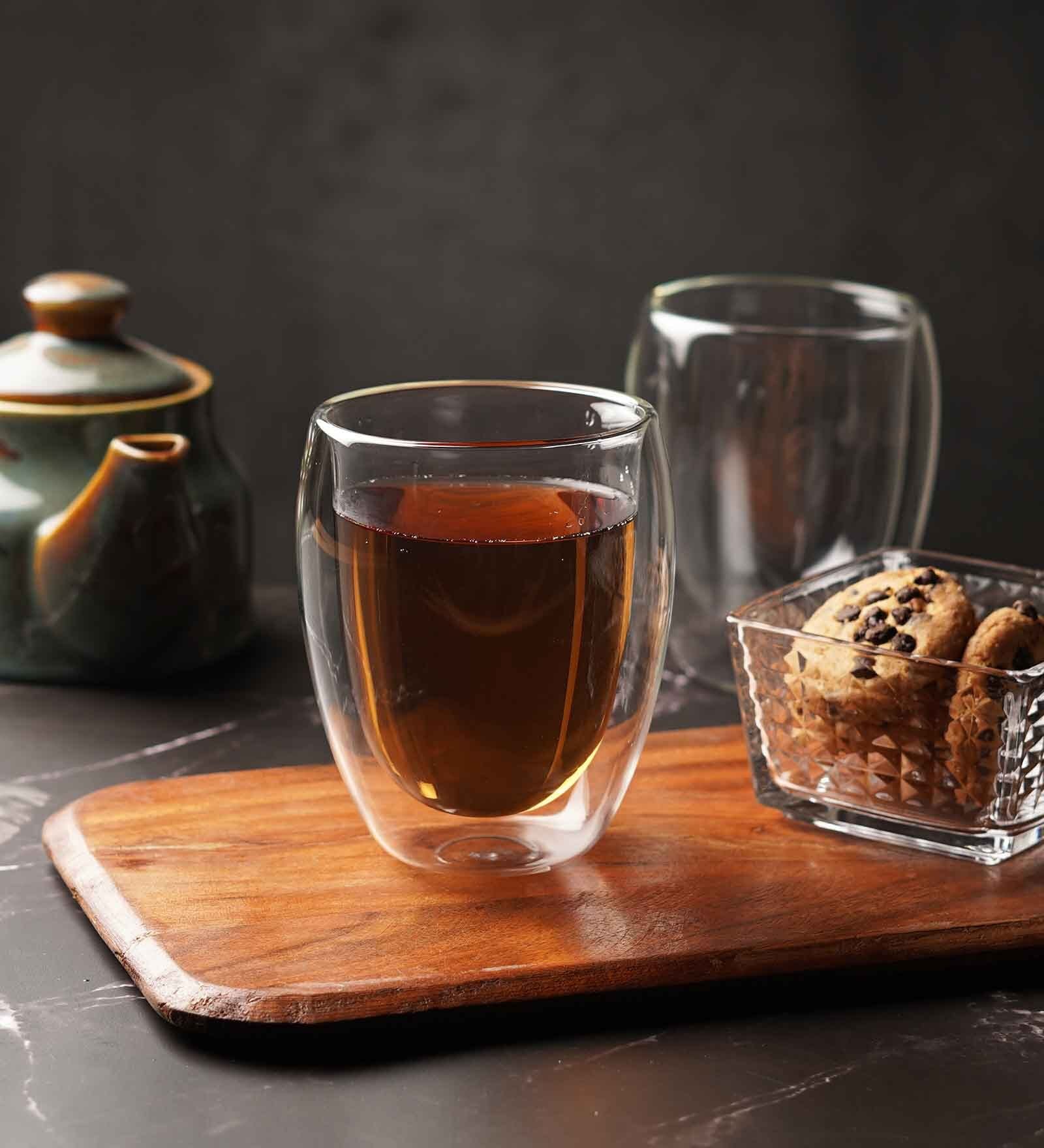 (Set of 2) 300ml Double Wall Glass Coffee Mug