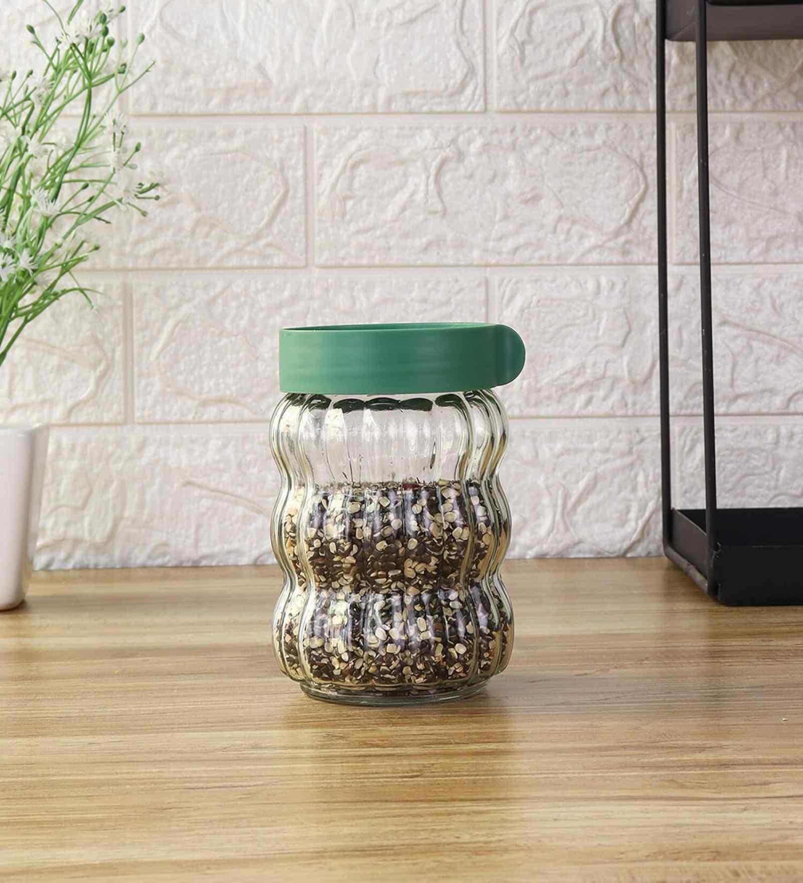 (Set of 2) 450 ml Airtight Glass Kitchen Storage Jar (Set of 2) 450 ml Airtight Glass Kitchen Storage Jar