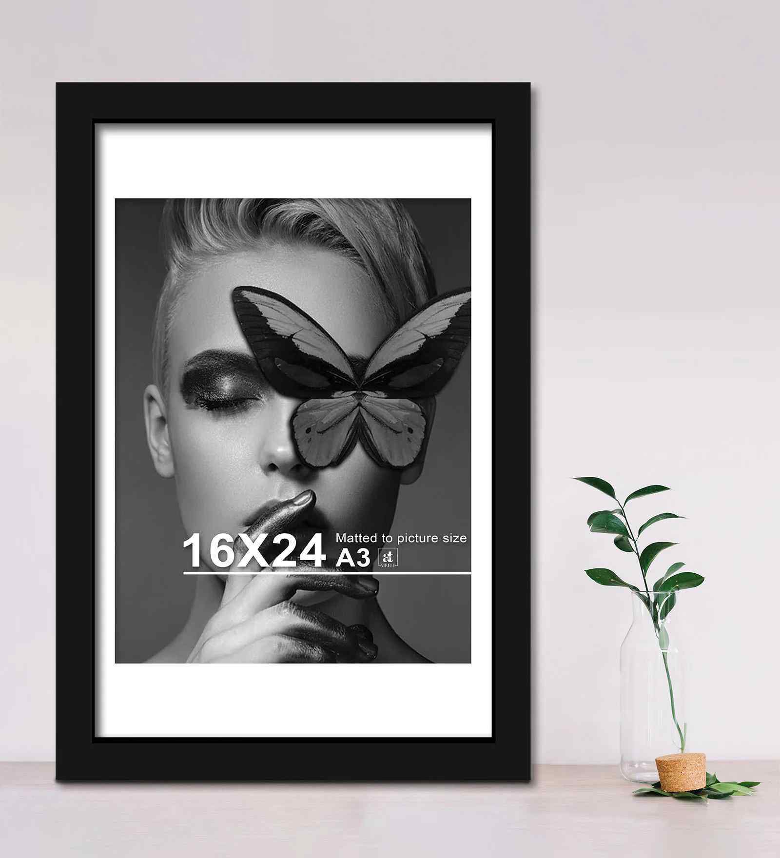 (Set of 2) Black Large Size Wall Photo Frames