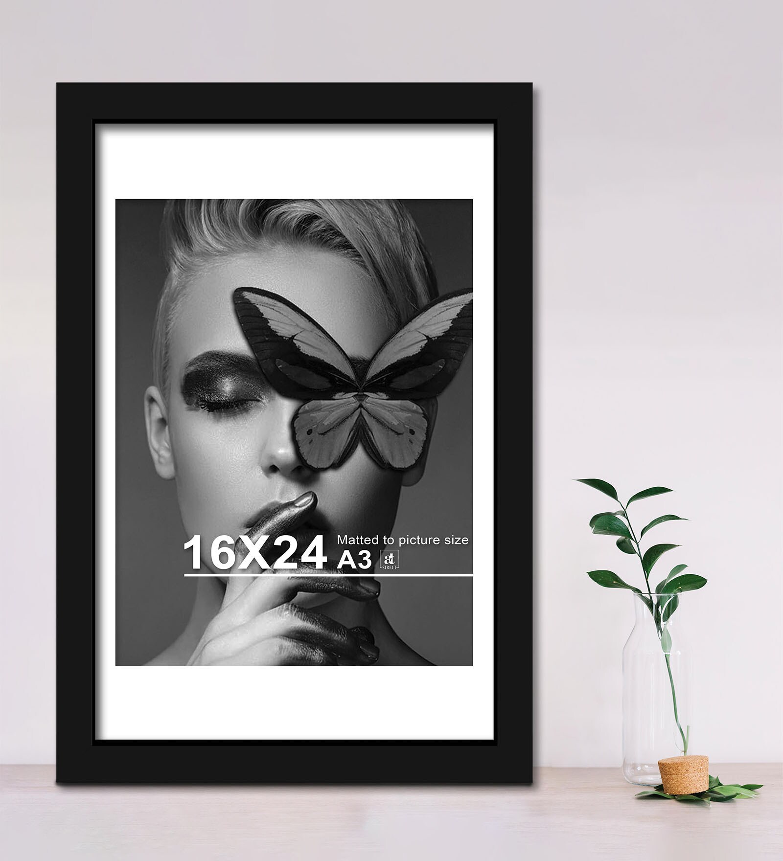 (Set of 2) Black Large Size Wall Photo Frames