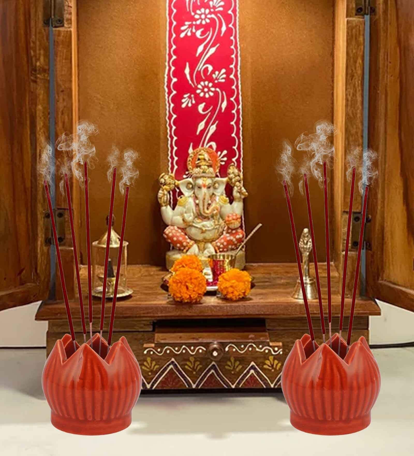 (Set of 2) Ceramic Insence Stick Holder Stand (Brown) (Set of 2) Ceramic Insence Stick Holder Stand (Brown)