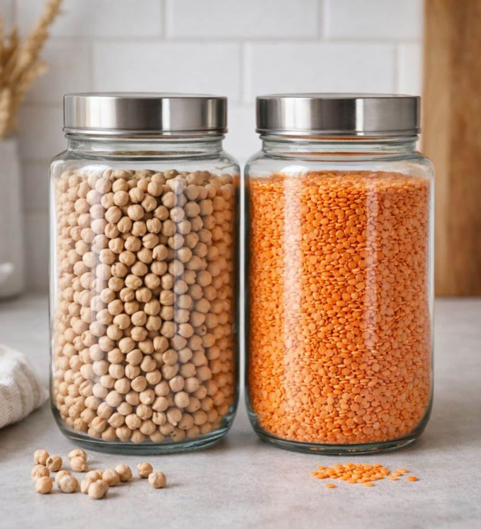 (Set of 2) Classic Collection See Through Lid Glass Storage Jars