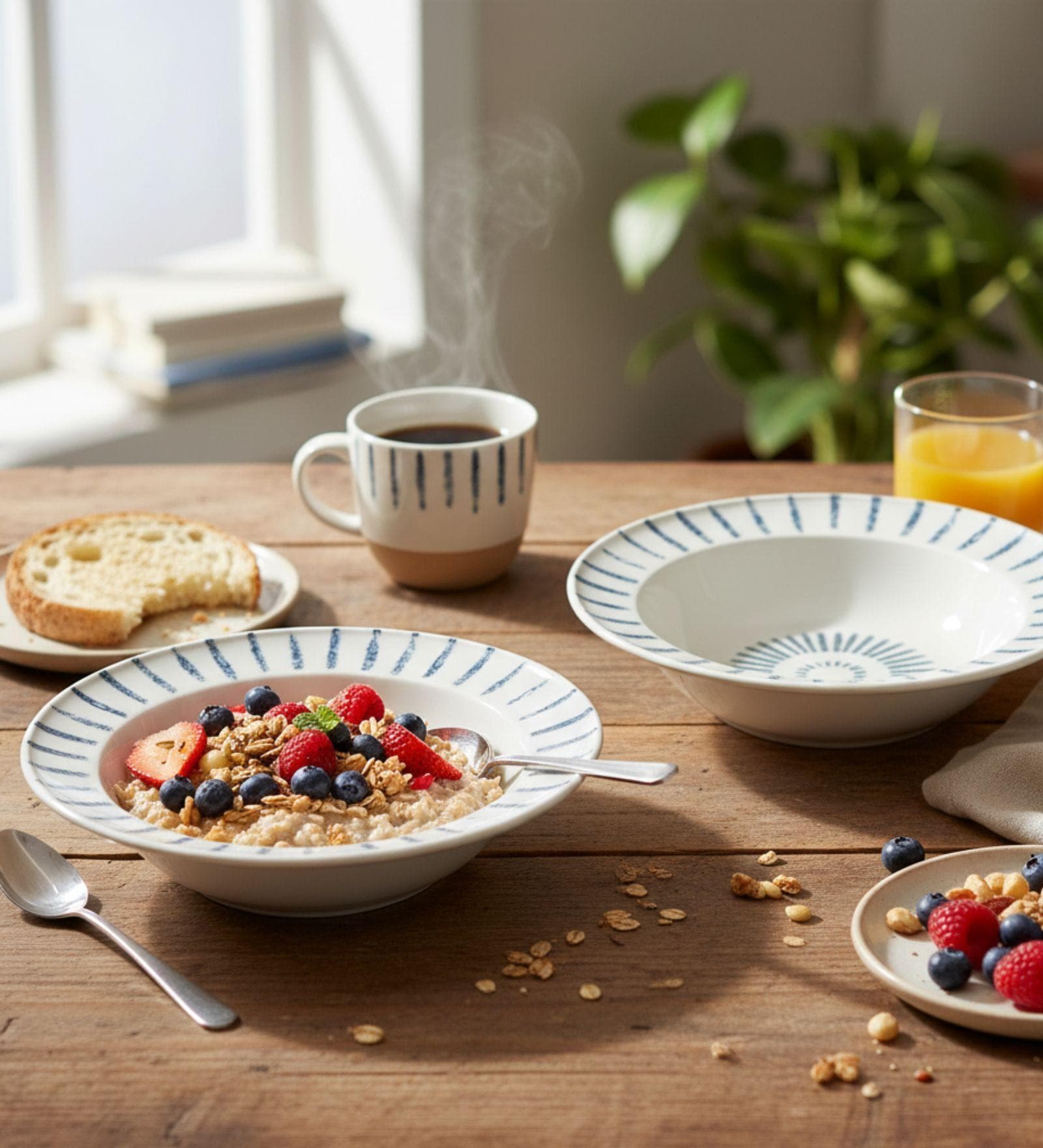 (Set of 2) Premium Scratch & Chip Resistant Porcelain Deep Plate