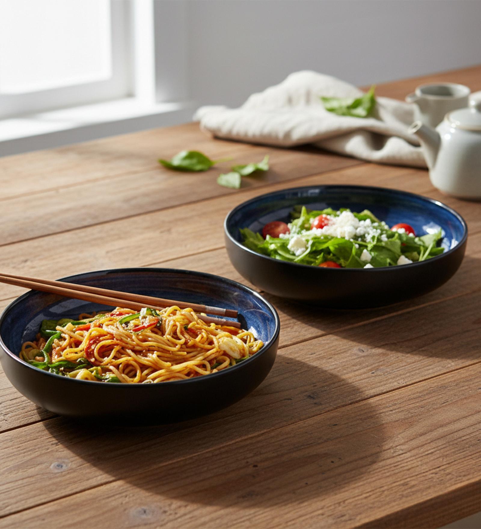 (Set of 2) Premium Scratch & Chip Resistant Porcelain Dinner Bowl