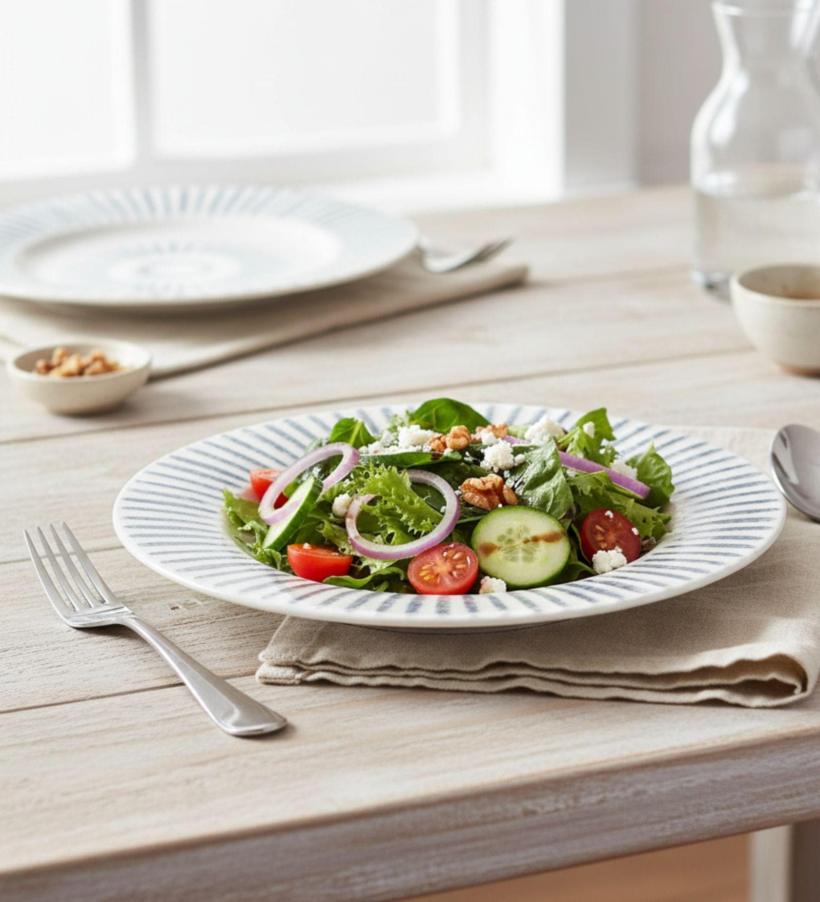 (Set of 2) Premium Scratch & Chip Resistant Porcelain Salad Plate