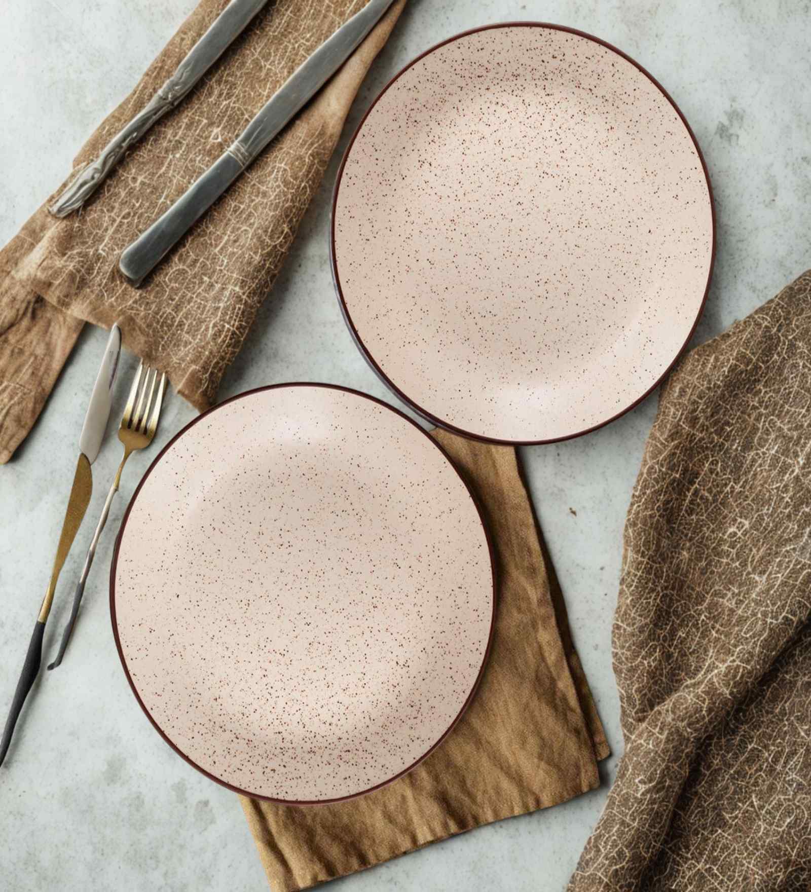 (Set of 2) Sandstone Speckle 7.3 Inch Side Plate (White)