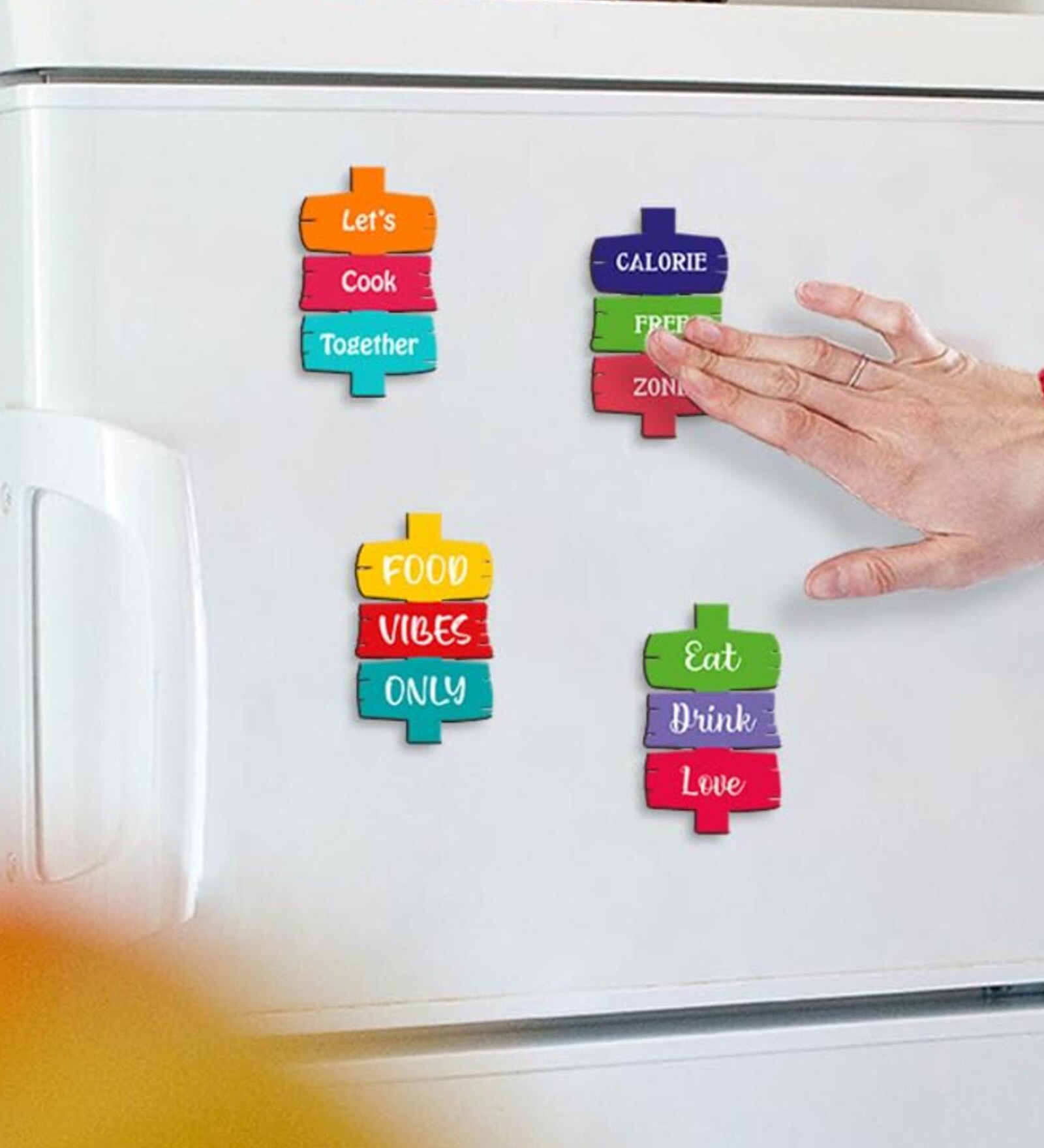(Set of 4) Food Vibes Fridge Magnets