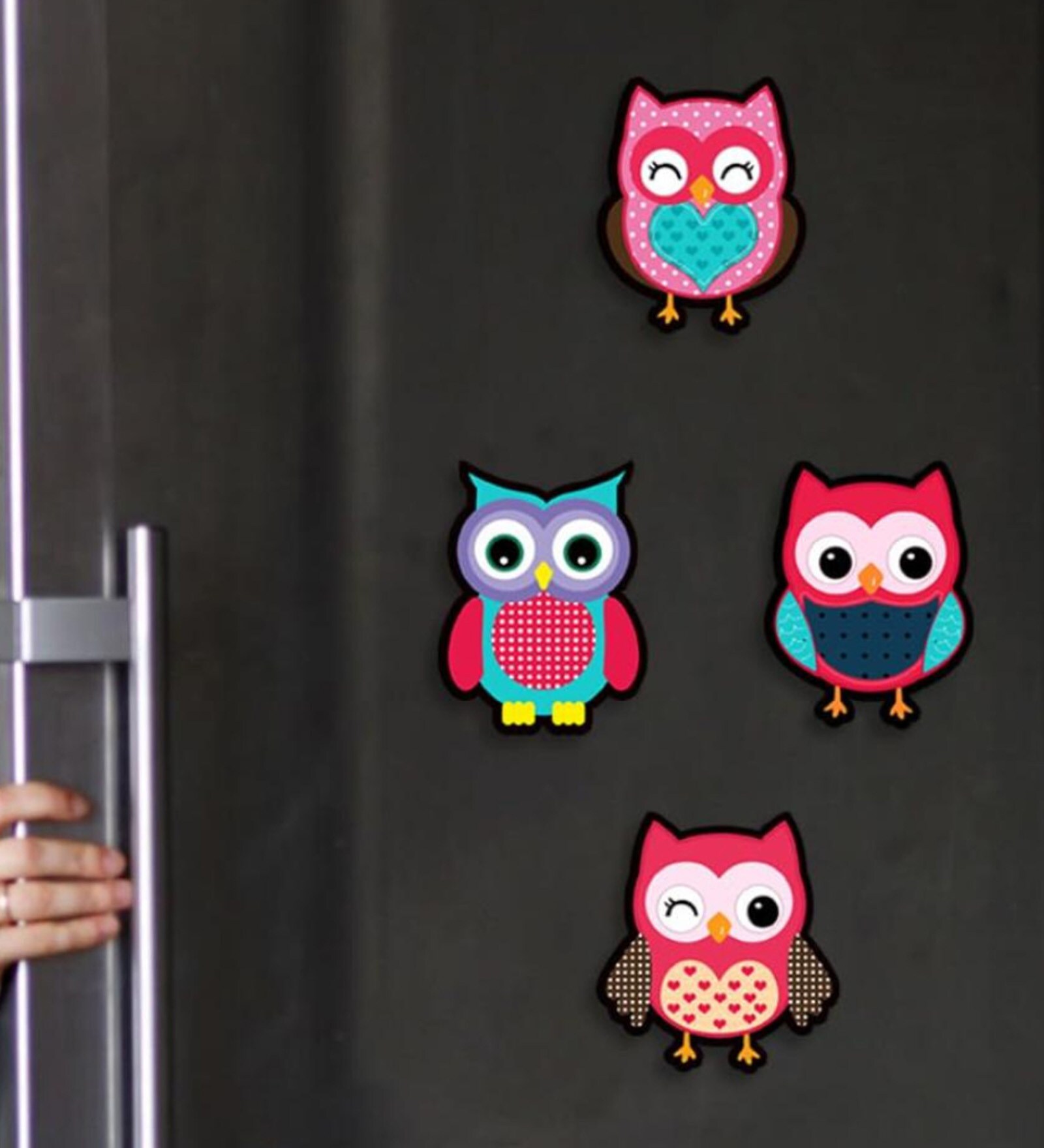 (Set of 4) Owl Fridge Magnets