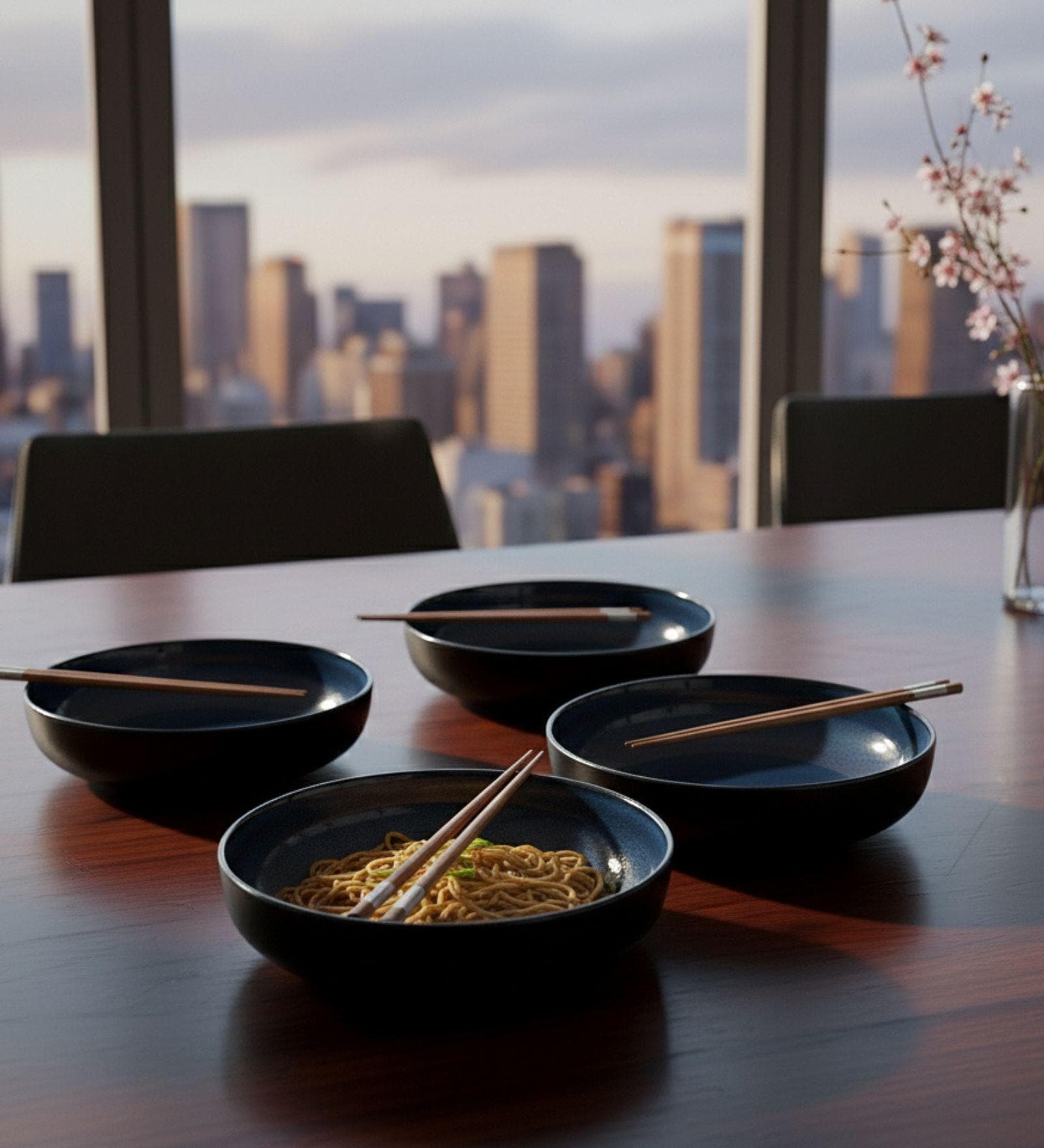 (Set of 4) Premium Scratch & Chip Resistant Porcelain Dinner Bowl