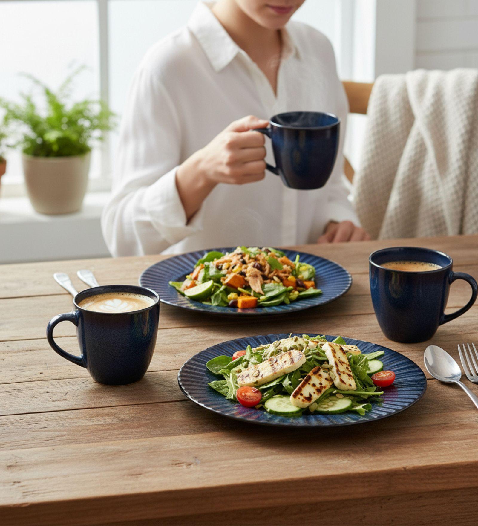 (Set of 4) Premium Scratch & Chip Resistant Porcelain Salad Plate