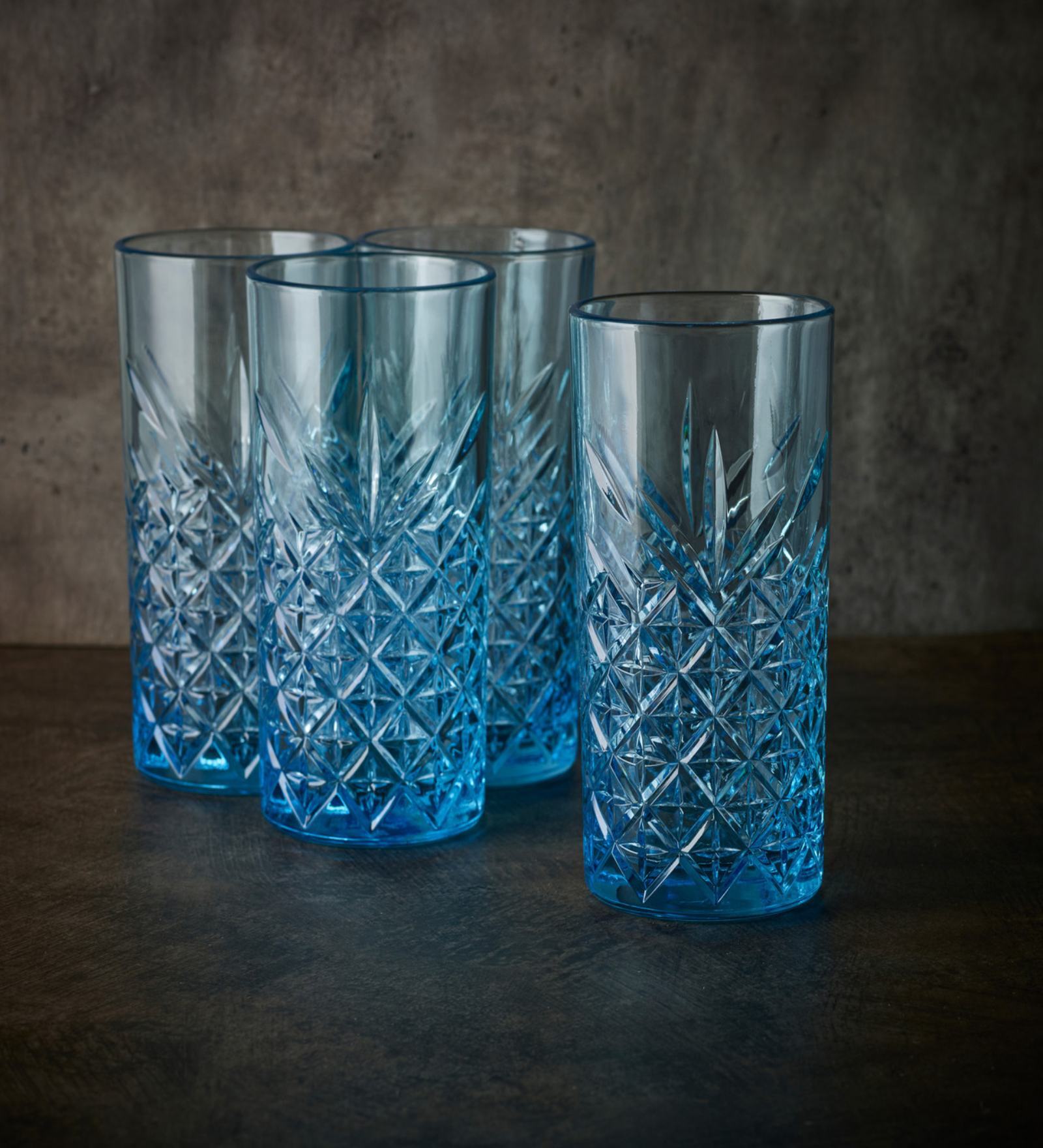 (Set of 4) Timeless 450 ml Glass Water Glass Turquoise