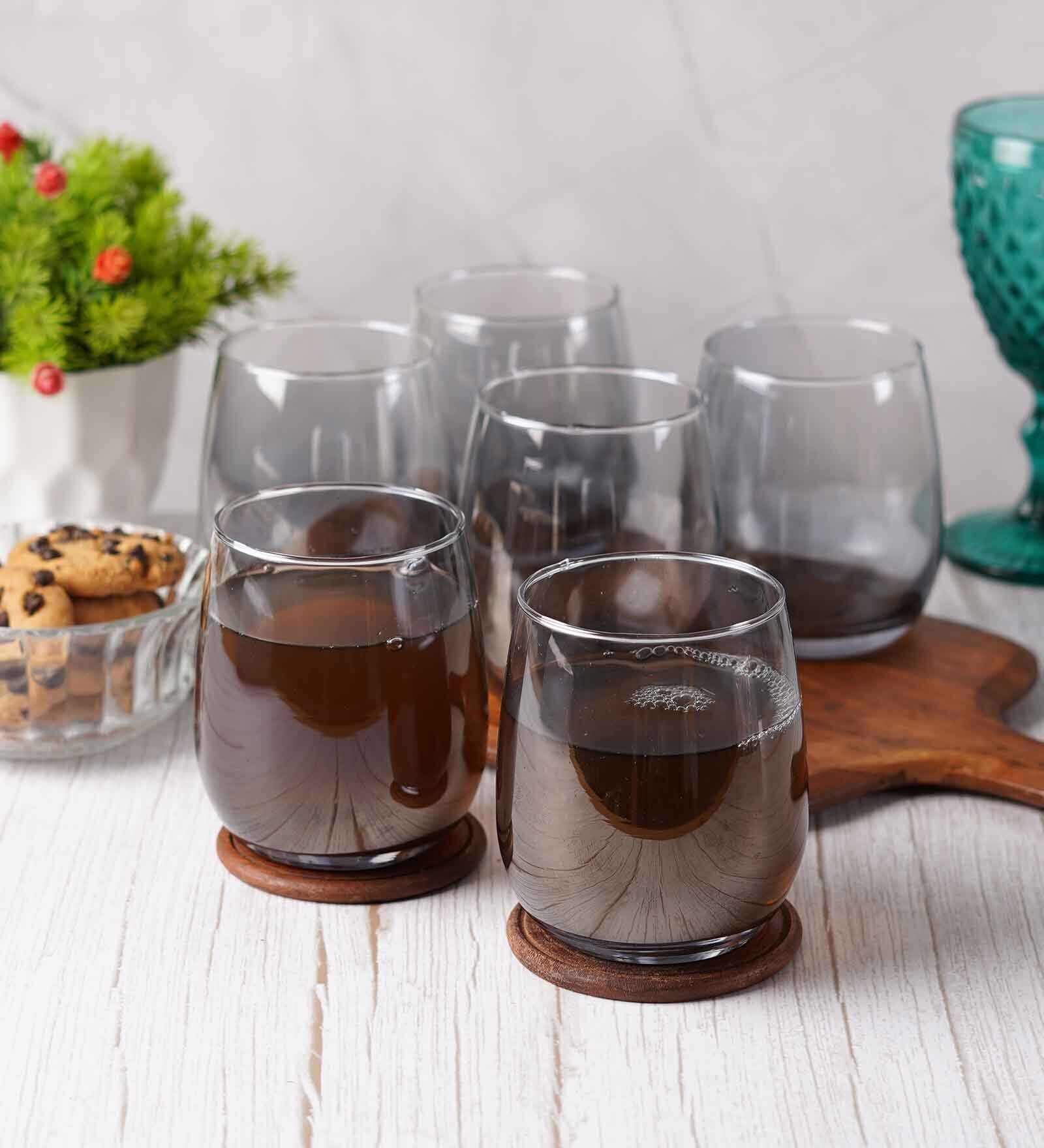 (Set of 6 ) 350ml Elite Whiskey Glass (Black)