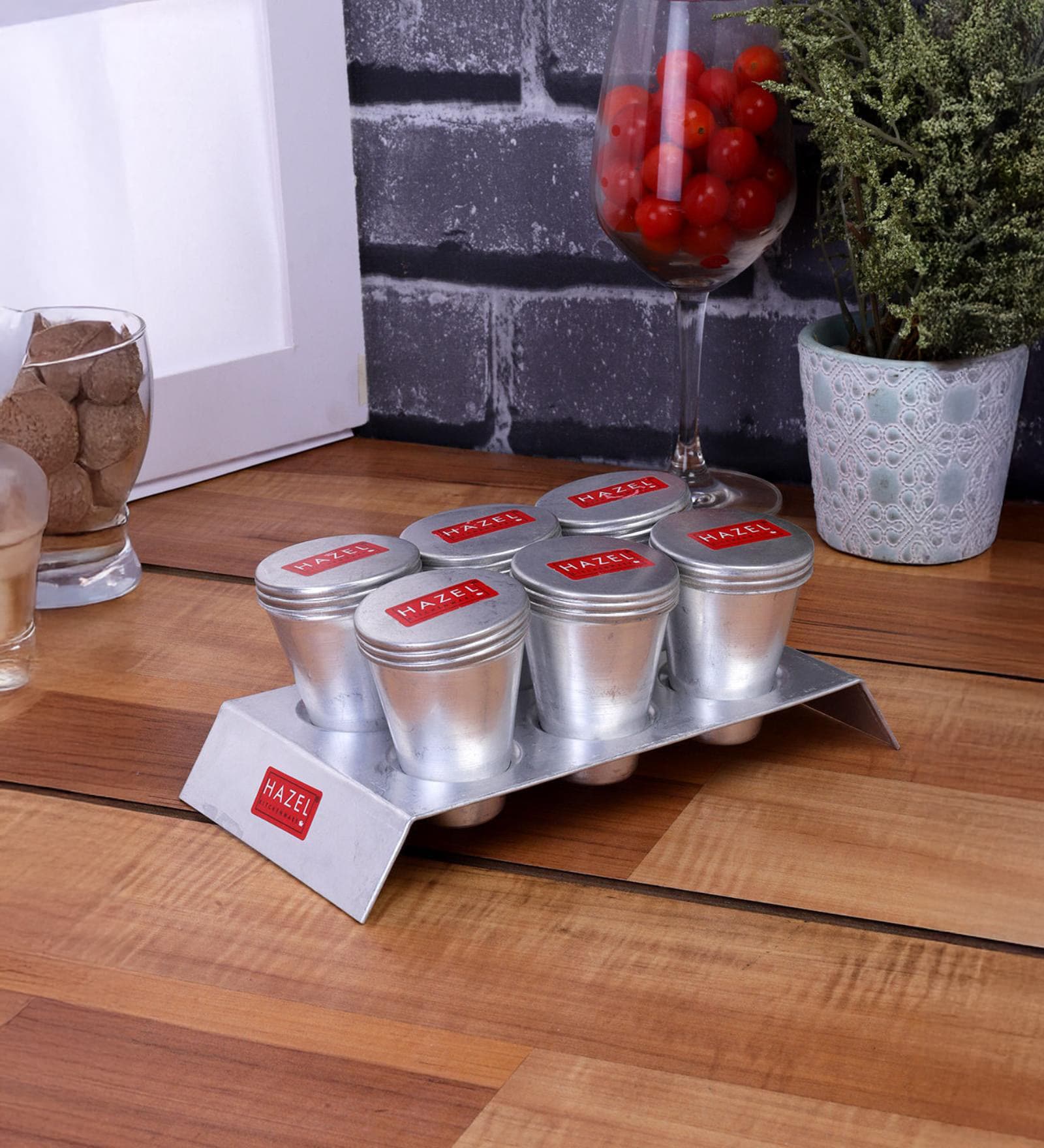 (Set of 6) 120ml Aluminium Kulfi Moulds with Lid with Stand