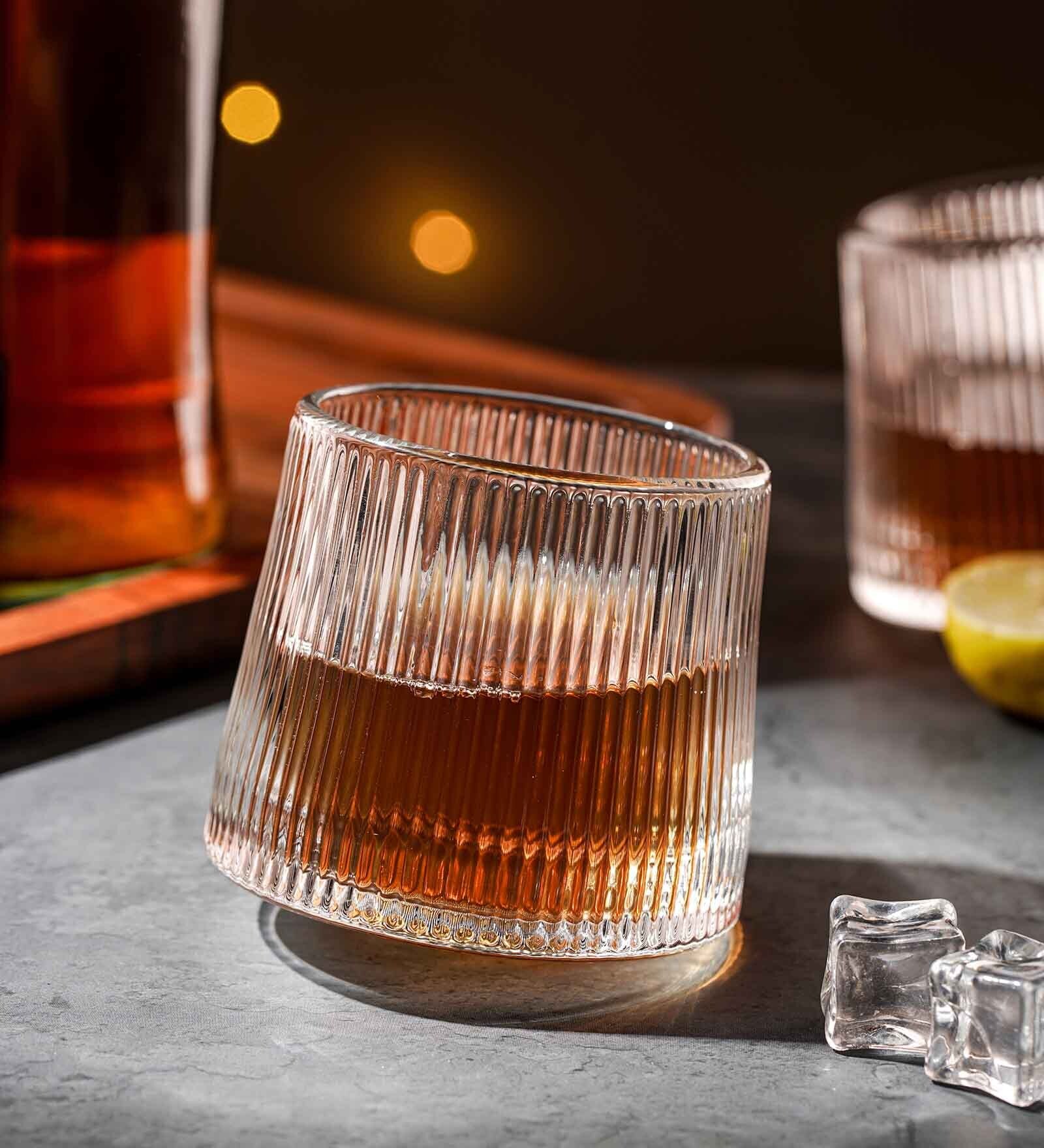 (Set of 6) 180ml Rotating Liner Shaped Whiskey Glass