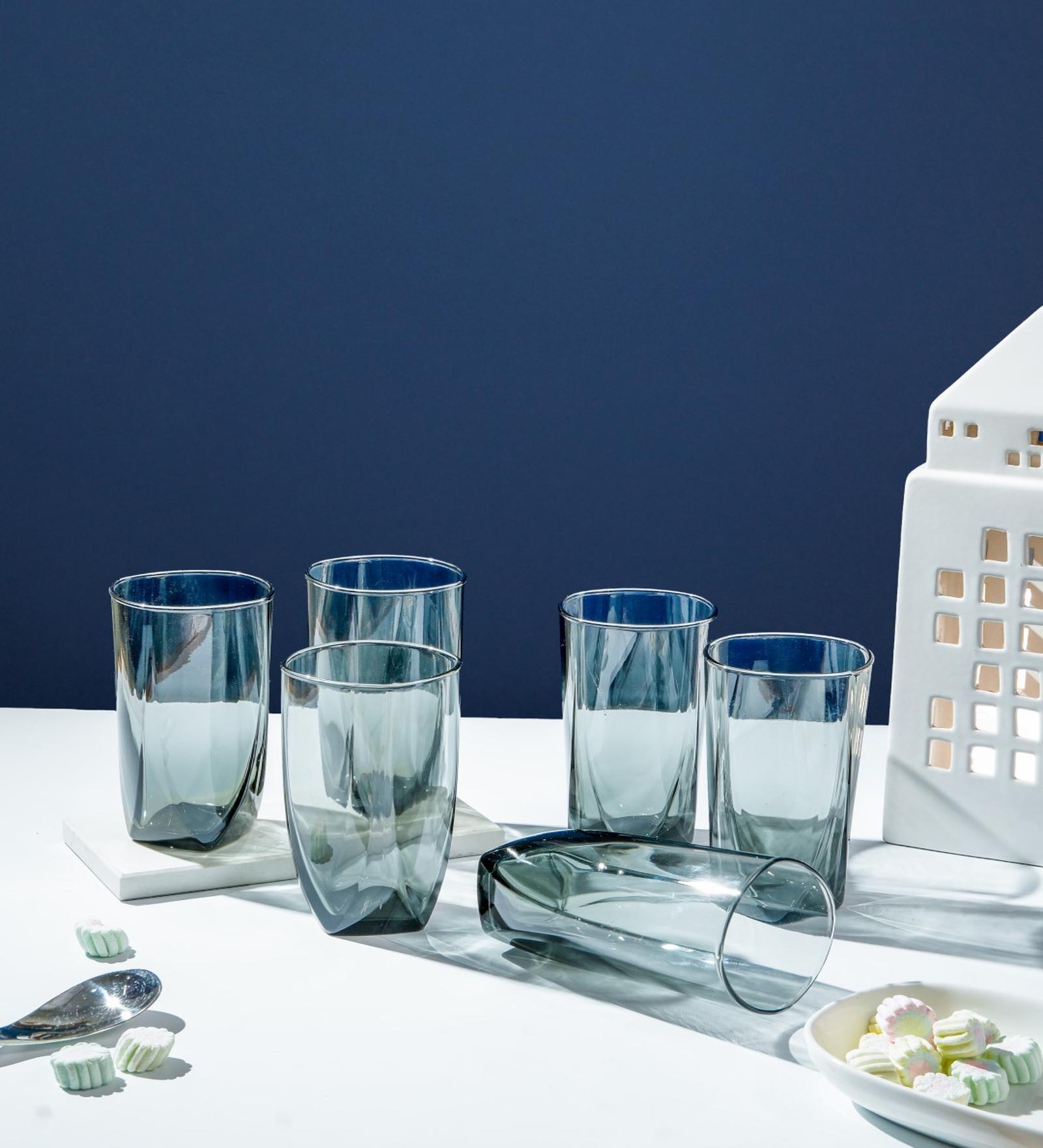 (Set of 6) 350 ml, Eiffel Grey Water Glass