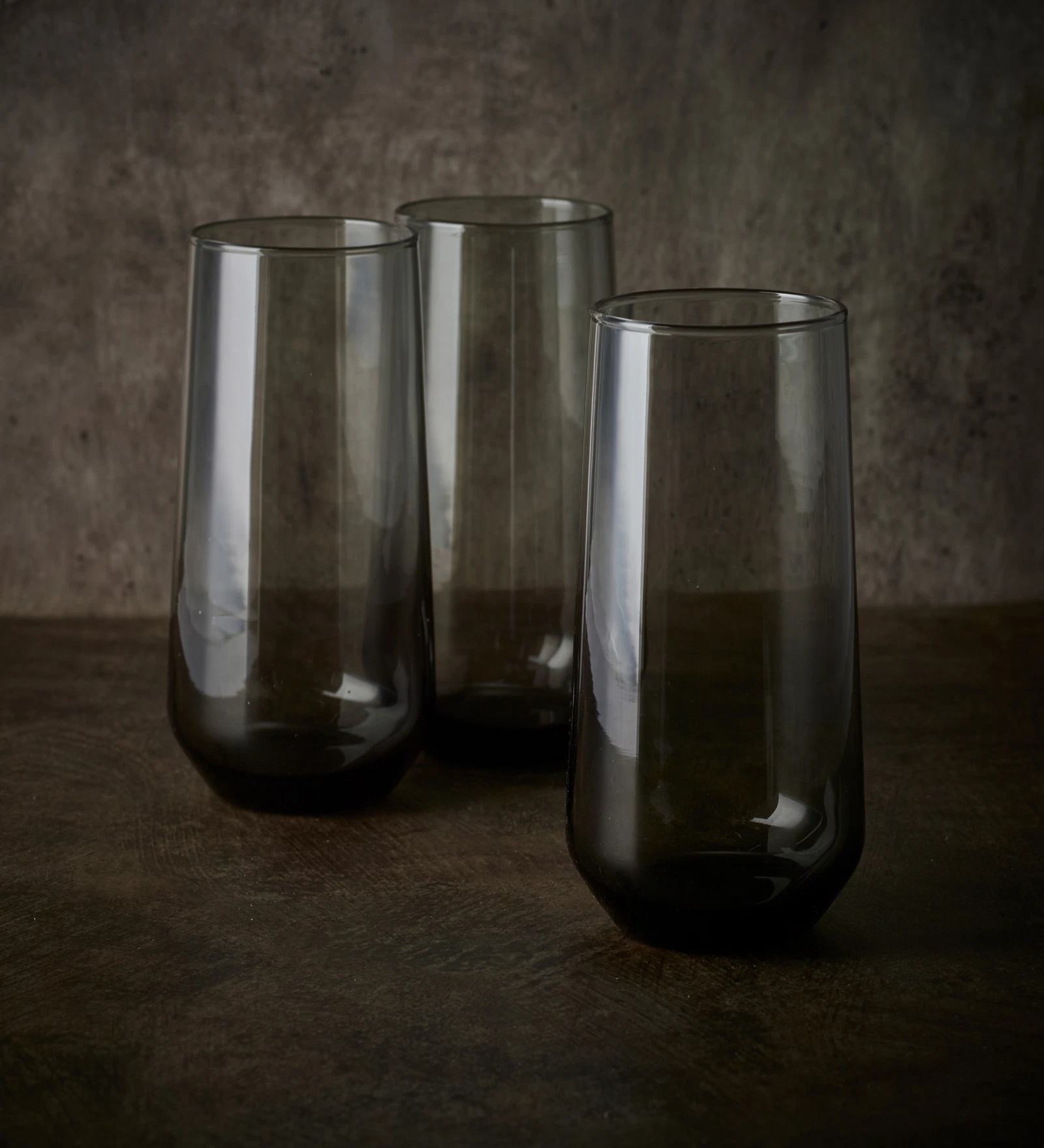 (Set of 6) Allegra 470 ml Glass Long Drink Glass Light Grey