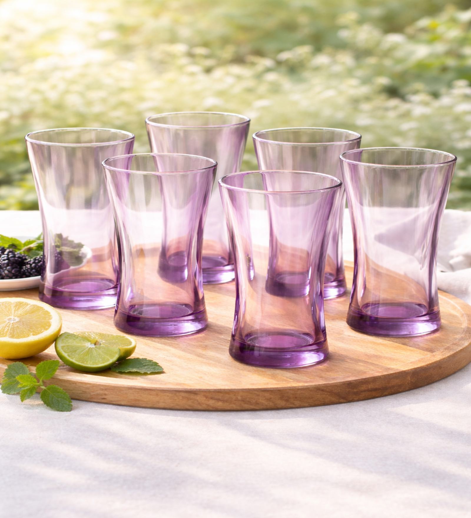 (Set of 6) Cerveza 340 ml Glass Beer Glass Purple
